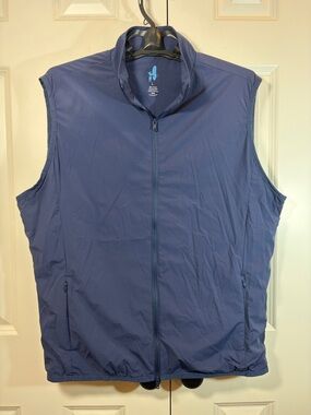 Johnnie-O Men's Navy Lightweight Full-Zip Vest